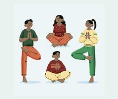 pessoas planas orgânicas meditando ilustração vetor