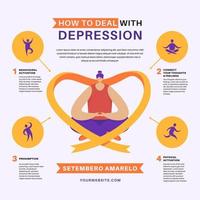 lidar com infográfico de depressão vetor