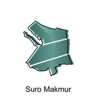 mapa cidade do suro Makmur, mundo mapa internacional vetor modelo com esboço gráfico esboço estilo em branco fundo