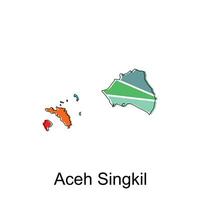 mapa do aceh singkil cidade moderno contorno, Alto detalhado vetor ilustração Projeto modelo, adequado para seu companhia