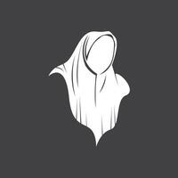 hijab mulher silhueta ícone e símbolo vetor