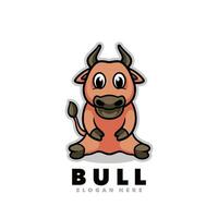 fofa touro mascote desenho animado vetor