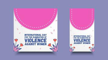 internacional dia para a eliminação do violência contra mulheres. Projeto para apresentações, fundos, bandeiras, cartazes, cobre vetor