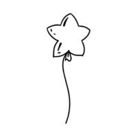 Estrela forma balão dentro rabisco estilo em uma branco fundo. festivo conceito. mão desenhado vetor esboço ícone.