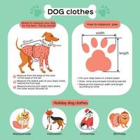 cachorro roupas plano infográficos vetor