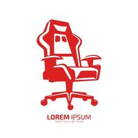 uma logotipo do cadeira, escritório cadeira ícone, confortável cadeira vetor silhueta isolado vermelho