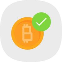bitcoin aceitaram vetor ícone Projeto