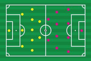 futebol e campo verde de futebol, desenho vetorial vetor