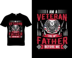 design de camiseta veterano vetor