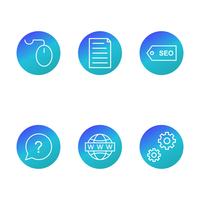 Conjunto de vetor SEO Search Engine Optimization Icons