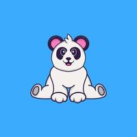 panda bonito está sentado. conceito de desenho animado animal isolado. pode ser usado para t-shirt, cartão de felicitações, cartão de convite ou mascote. estilo cartoon plana vetor