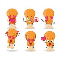 frango coxa desenho animado personagem com amor fofa emoticon vetor