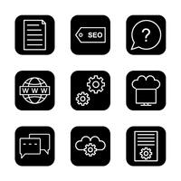 Conjunto de vetor SEO Search Engine Optimization Icons