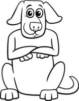 desenho animado sentado cachorro animal personagem coloração página vetor