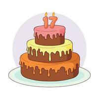 ilustração vetorial de bolo de aniversário vetor