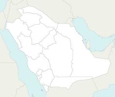 vetor em branco mapa do saudita arábia com províncias e administrativo divisões, e vizinho países. editável e claramente etiquetado camadas.