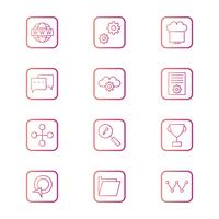 Conjunto de vetor SEO Search Engine Optimization Icons