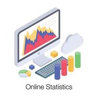 relatório de estatísticas online vetor