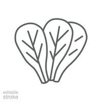 espinafre Comida ícone. folhas vegetal logotipo especiaria para Comida apps e sites. saboroso fresco erva verde folha saudável Comida conceito editável AVC. vetor ilustração Projeto em branco fundo. eps 10