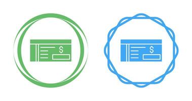 ícone de vetor de cheque bancário