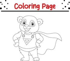 fofa Urso coloração página para crianças. feliz animal coloração livro para crianças. vetor
