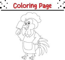 feliz Ação de graças dia cartão personagem coloração página. vetor Preto e branco Ação de graças coloração livro.