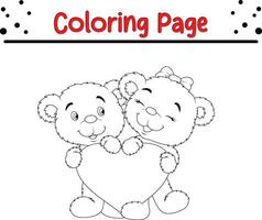 engraçado Urso coloração página para crianças. feliz animal coloração livro para crianças. vetor