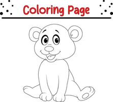 fofa Urso coloração página para crianças. feliz animal coloração livro para crianças. vetor