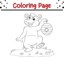 bebê Urso coloração página para crianças. feliz animal coloração livro para crianças. vetor