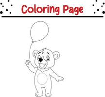 engraçado Urso coloração página para crianças. feliz animal coloração livro para crianças. vetor