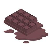 chocolate Barra ícone dentro isométrico estilo vetor