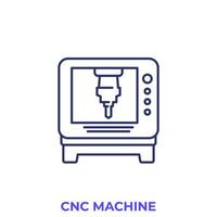 cnc máquina ícone, linha vetor