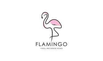 design de conceito do logotipo do flamingo. ilustração vetorial de arte de linha vetor