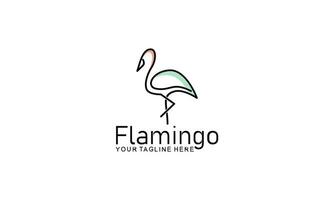 design de conceito do logotipo do flamingo. ilustração vetorial de arte de linha vetor