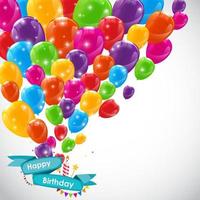 modelo de cartão de feliz aniversário com ilustração vetorial de balões vetor