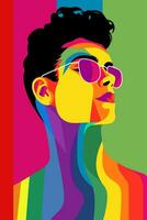 lgbt arco Iris plano arte ilustração poster vetor