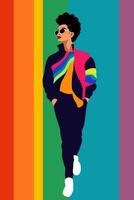 lgbt arco Iris plano arte ilustração poster vetor