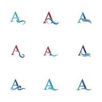 uma carta onda logotipo modelo vetor ilustração