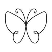 borboleta linha arte. simples mínimo borboleta linha tatuagem ícone logótipo vetor