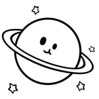 fofa desenho animado vetor planeta e estrelas para crianças Aprendendo Educação