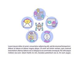 expandindo a loja online para ícones de linha de conceito de mercados com texto. modelo de vetor de página com espaço de cópia. folheto, revista, elemento de design de boletim informativo. Ilustrações lineares de comércio eletrônico em branco