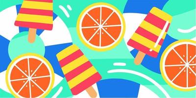 ilustração de doodle com vibração de verão divertida e fresca vetor