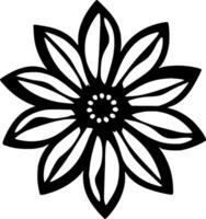 flor, Preto e branco vetor ilustração