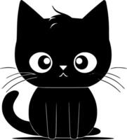 gato, Preto e branco vetor ilustração