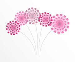 ilustração em vetor fundo flor coração abstrato