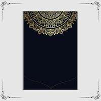 Fundo ornamentado de mandala de ouro de luxo para convite de casamento, capa de livro com elemento de mandala de vetor