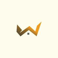 abstrato carta W para casa logotipo símbolo vetor ícone ilustração gráfico Projeto