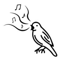 pássaro rouxinol vetor Preto e branco ilustração