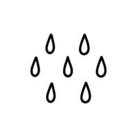 pingos de chuva isolado em branco fundo. clima elemento. vetor desenhado à mão ilustração dentro rabisco estilo. perfeito para cartões, decorações, logotipo, vários projetos.