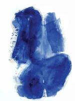 desenho de mão desenho aquarela pincelada azul vetor